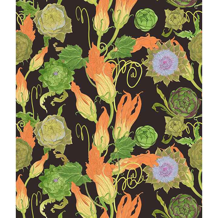 Artichoke Black Peel & Stick Wallpaper - York Wallcoverings - RAS6258