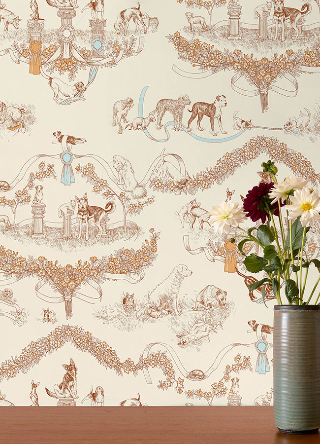 Orange Worst in Show Peel and Stick Wallpaper - Brewster Wallcovering