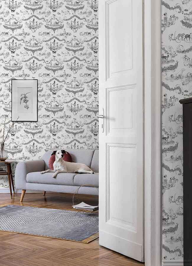Black Worst in Show Peel and Stick Wallpaper - York Wallcoverings - RAS6260 - York Wallcoverings Wallpaper