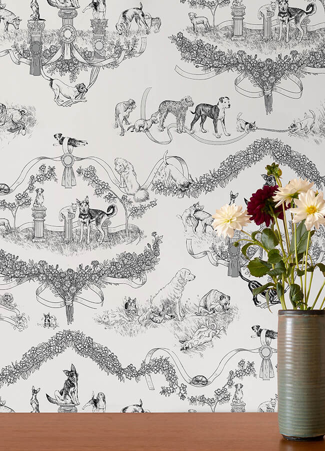 black-worst-in-show-peel-and-stick-wallpaper-york-wallcoverings-ras6260 - York Wallcoverings Wallpaper