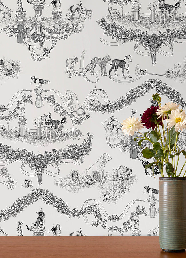 Black Worst in Show Peel and Stick Wallpaper - Brewster Wallcovering