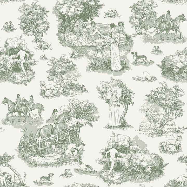 Green the Chase Peel and Stick Wallpaper - York Wallcoverings - RAS6261