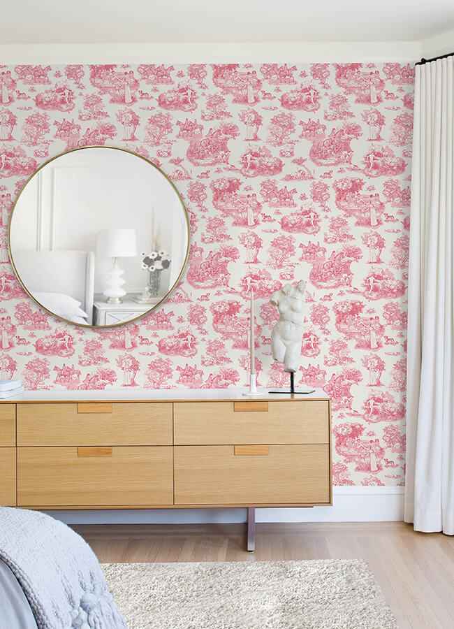 Pink the Chase Peel and Stick Wallpaper - York Wallcoverings - RAS6262 - York Wallcoverings Wallpaper