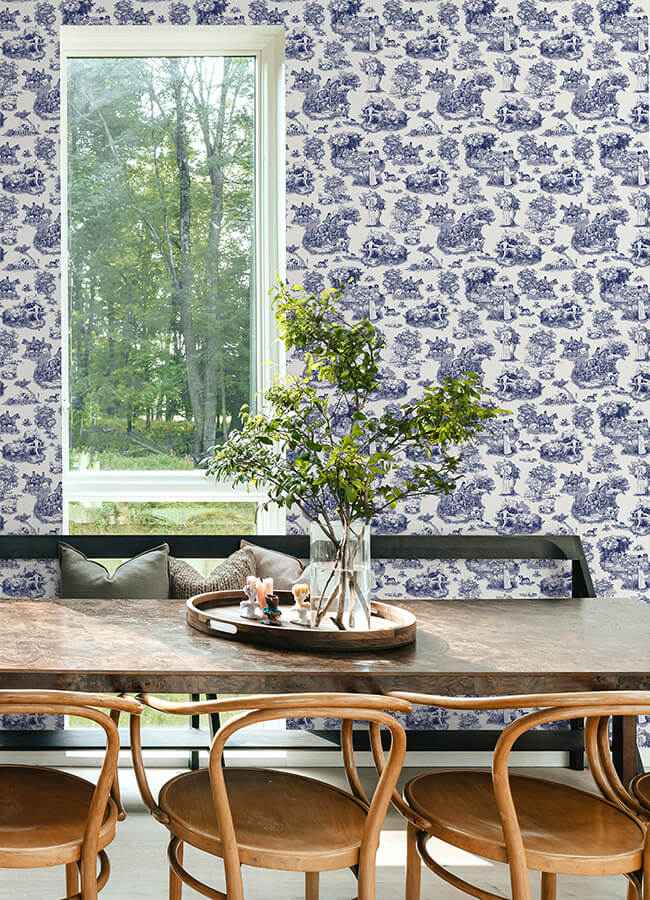 Blue the Chase Peel and Stick Wallpaper - York Wallcoverings - RAS6264 - York Wallcoverings Wallpaper