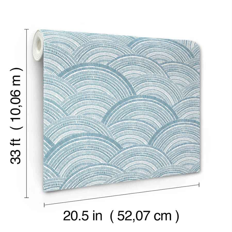 Encircle Indigo Geometric Wallpaper - York Wallcoverings - 4146-27200 - York Wallcoverings Wallpaper