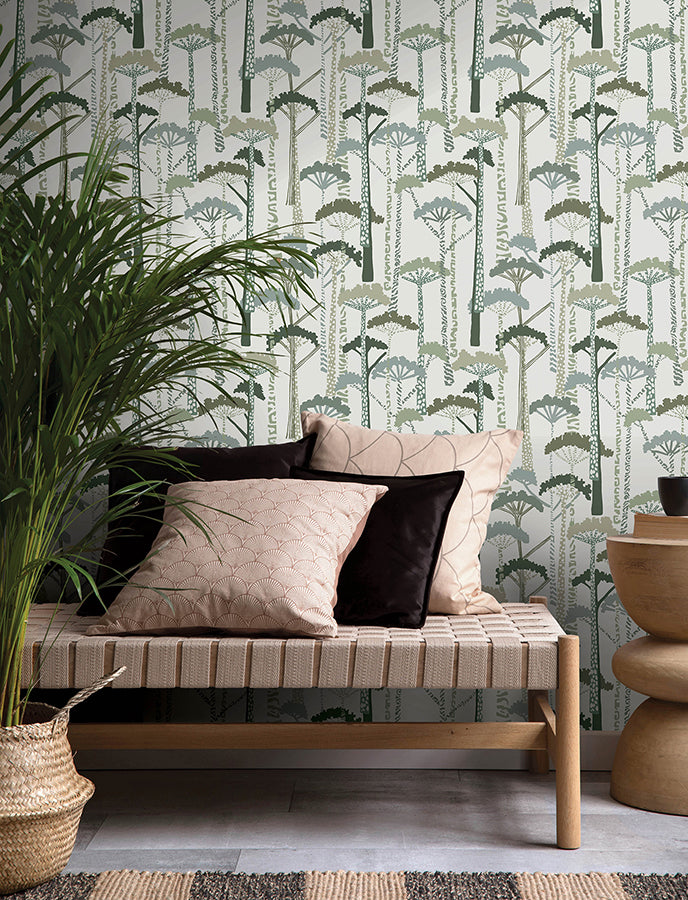 Unify Green Forest Wallpaper - Brewster Wallcovering