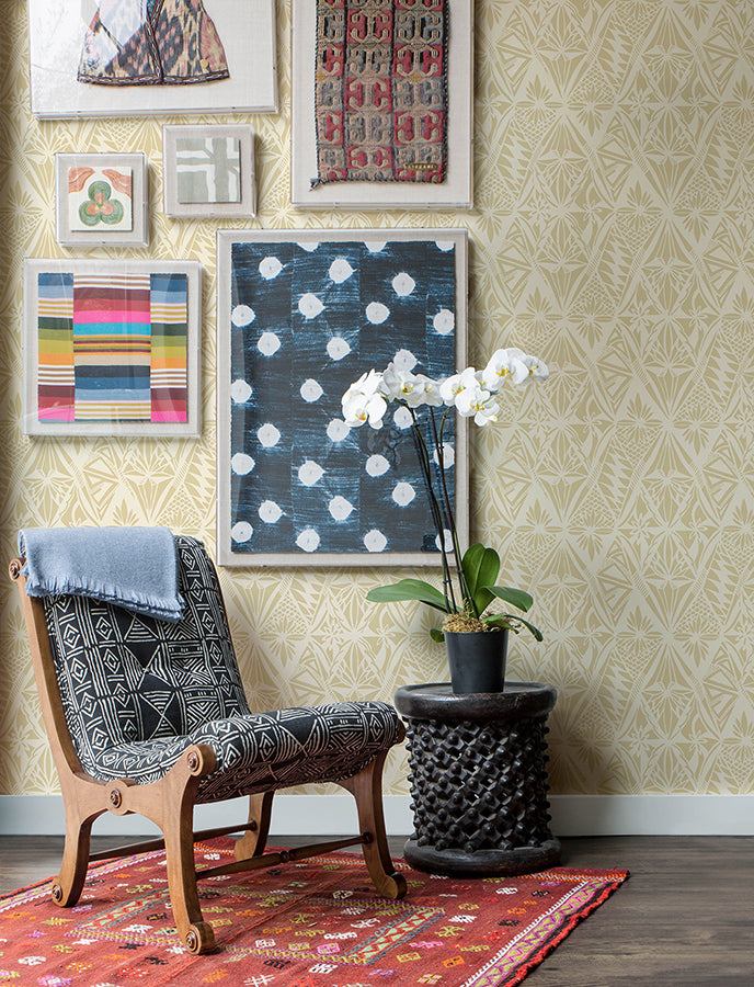 Urbane Yellow Diamonds Wallpaper - Brewster Wallcovering