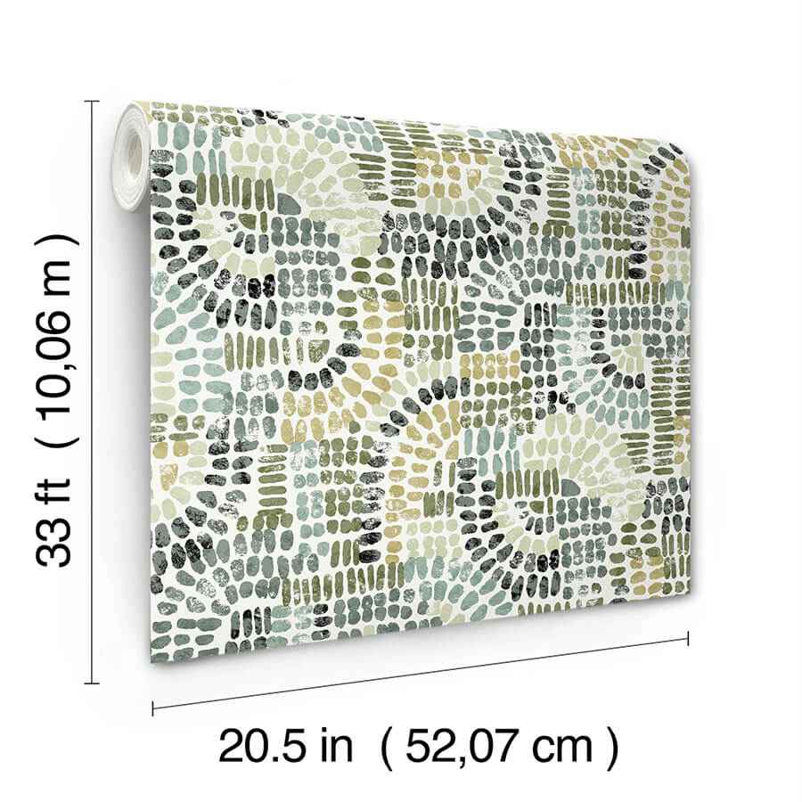 Wanderer Evergreen Mosiac Wallpaper - York Wallcoverings - 4146-27217 - York Wallcoverings Wallpaper