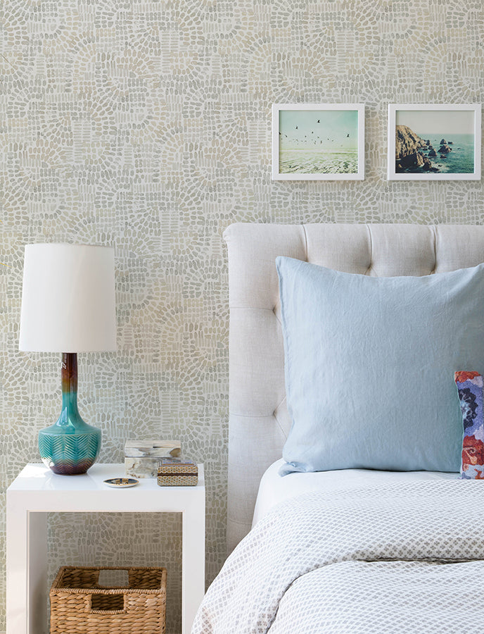 Wanderer Dove Mosaic Wallpaper - Brewster Wallcovering