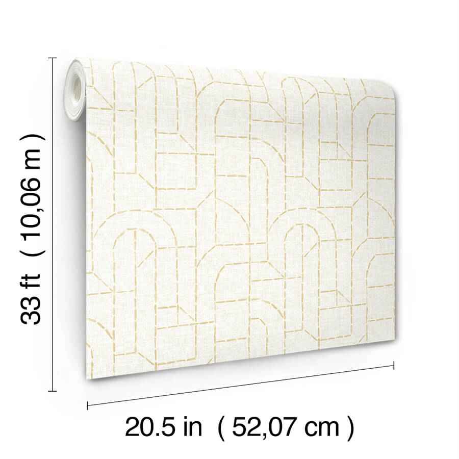 Integrity Yellow Arched Outlines Wallpaper - York Wallcoverings - 4146-27219