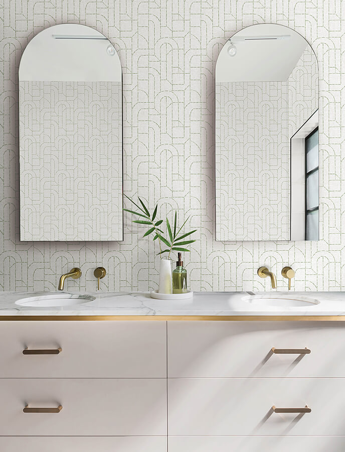 integrity-light-green-arched-outlines-wallpaper-york-wallcoverings-4146-27220 - York Wallcoverings Wallpaper