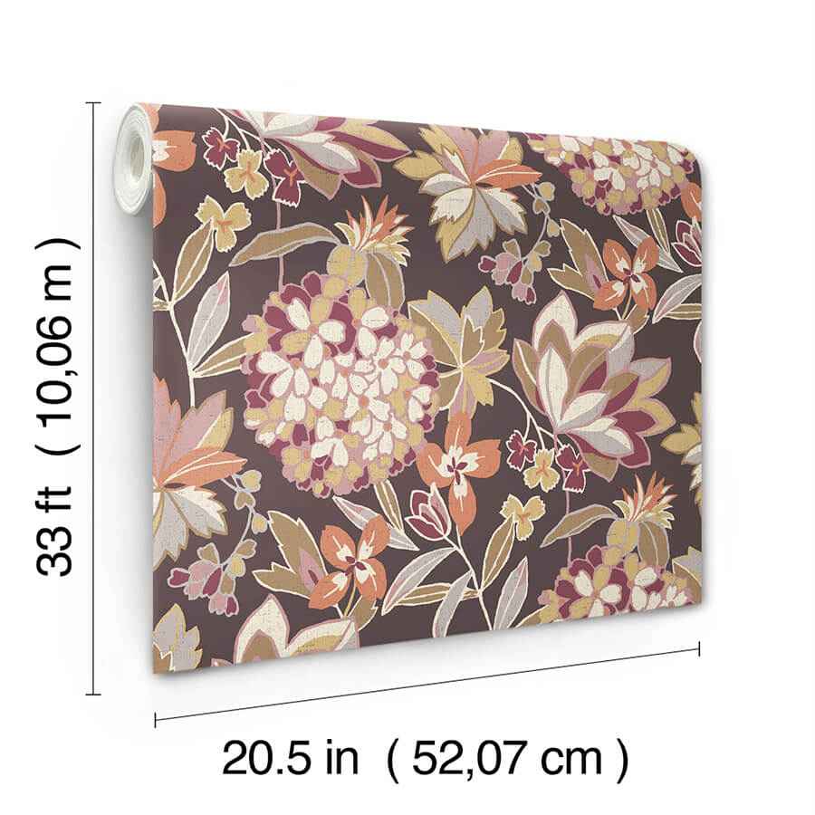 Valdivian Honey Floral Wallpaper - York Wallcoverings - 4146-27225 - York Wallcoverings Wallpaper