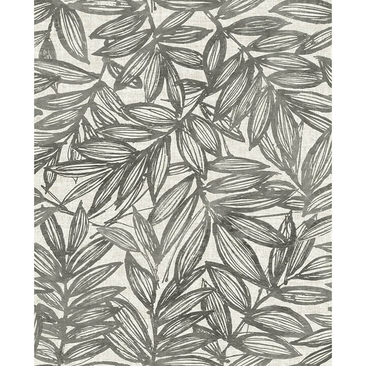 rhythmic-charcoal-leaf-wallpaper-york-wallcoverings-4146-27229 - York Wallcoverings Wallpaper