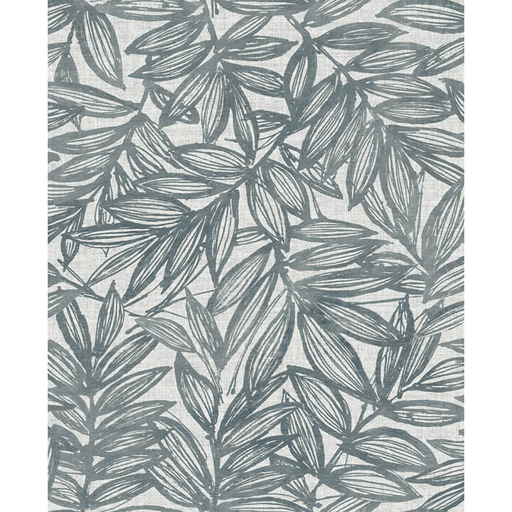 rhythmic-denim-leaf-wallpaper-york-wallcoverings-4146-27230 - York Wallcoverings Wallpaper