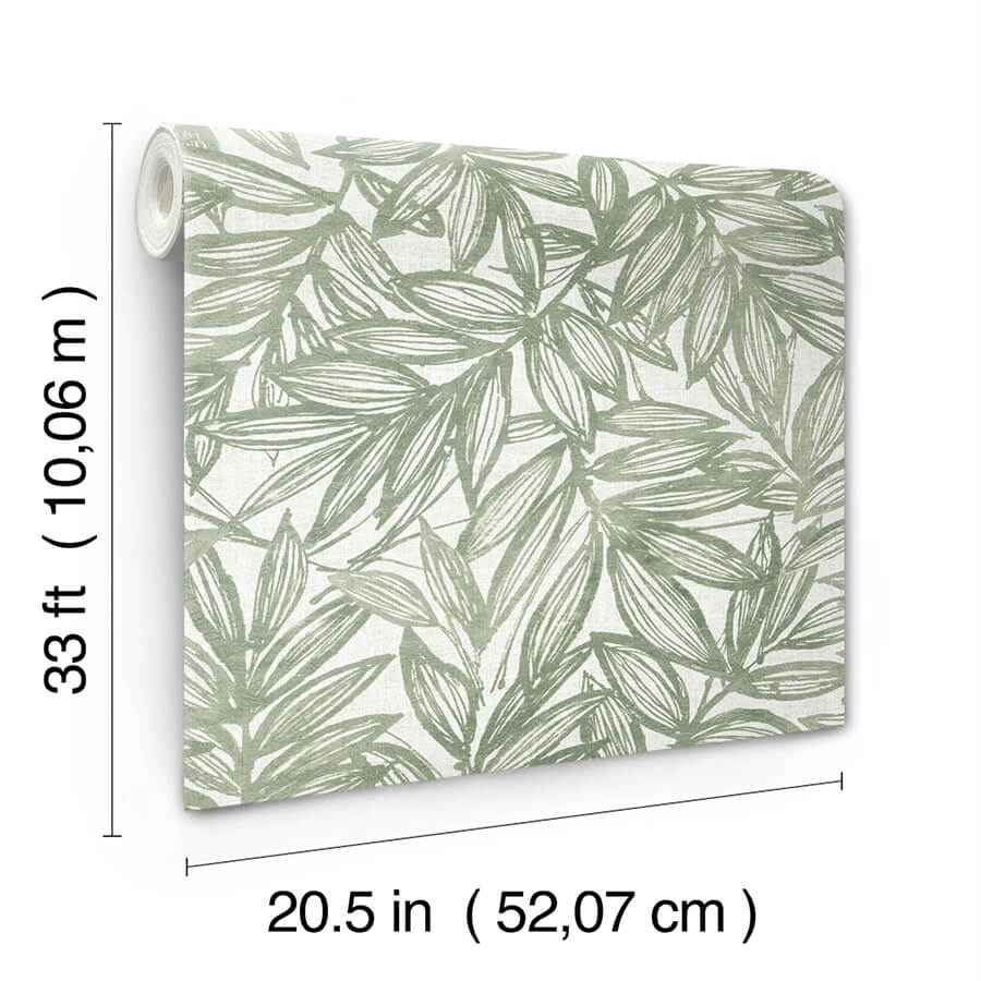 Rhythmic Sage Leaf Wallpaper - York Wallcoverings - 4146-27231 - York Wallcoverings Wallpaper