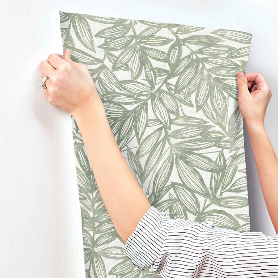 Rhythmic Sage Leaf Wallpaper - York Wallcoverings - 4146-27231 - York Wallcoverings Wallpaper