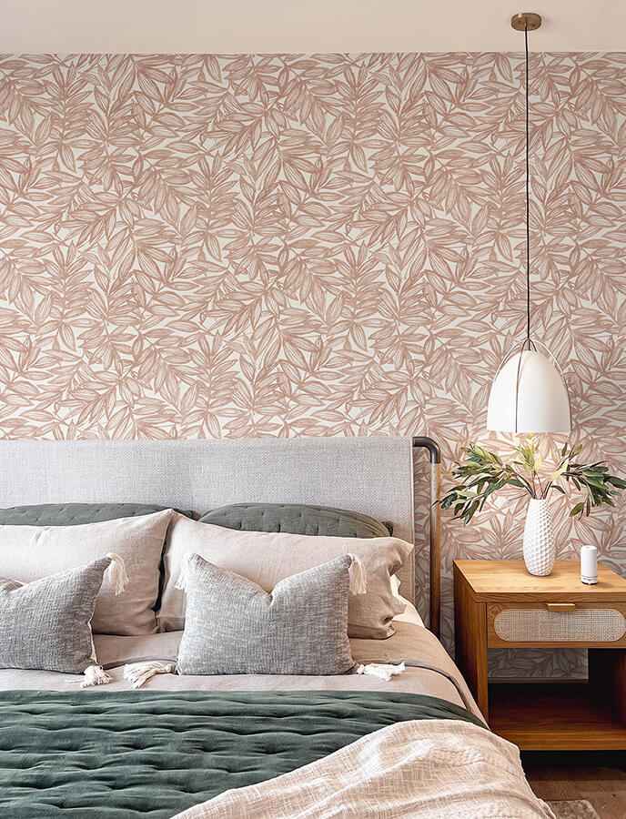 Rhythmic Coral Leaf Wallpaper - York Wallcoverings - 4146-27232 - York Wallcoverings Wallpaper
