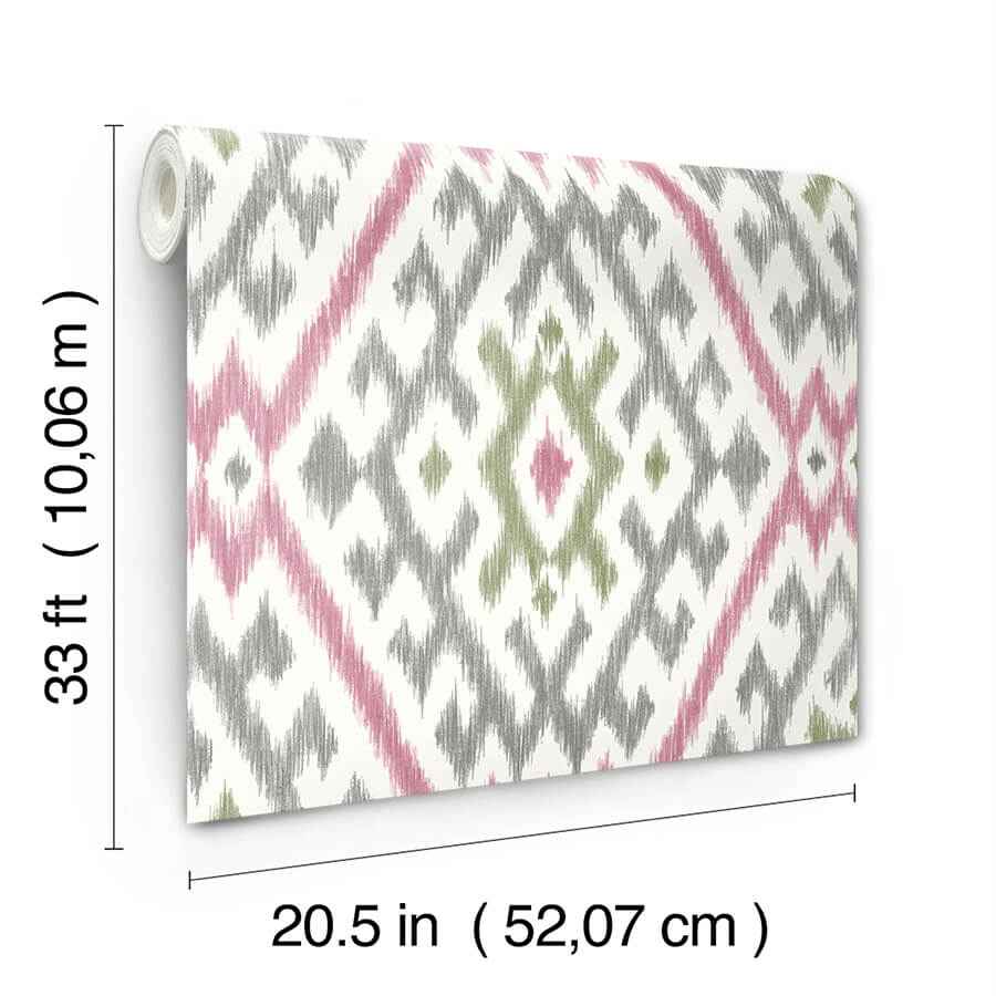 Solola Fuchsia Ikat Wallpaper - York Wallcoverings - 4146-27237 - York Wallcoverings Wallpaper