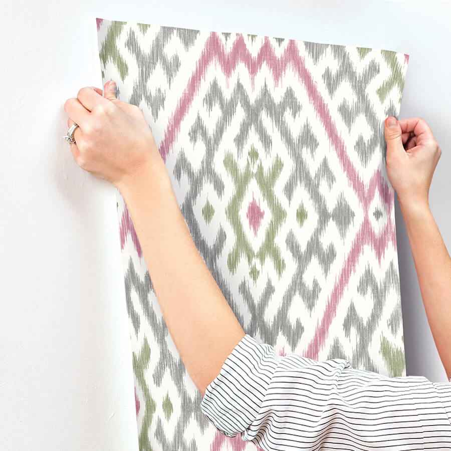Solola Fuchsia Ikat Wallpaper - York Wallcoverings - 4146-27237 - York Wallcoverings Wallpaper
