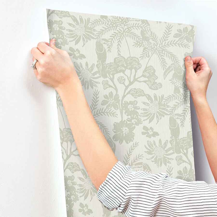 Jacaranda Sage Tropical Trail Wallpaper - York Wallcoverings - 4146-27244 - York Wallcoverings Wallpaper