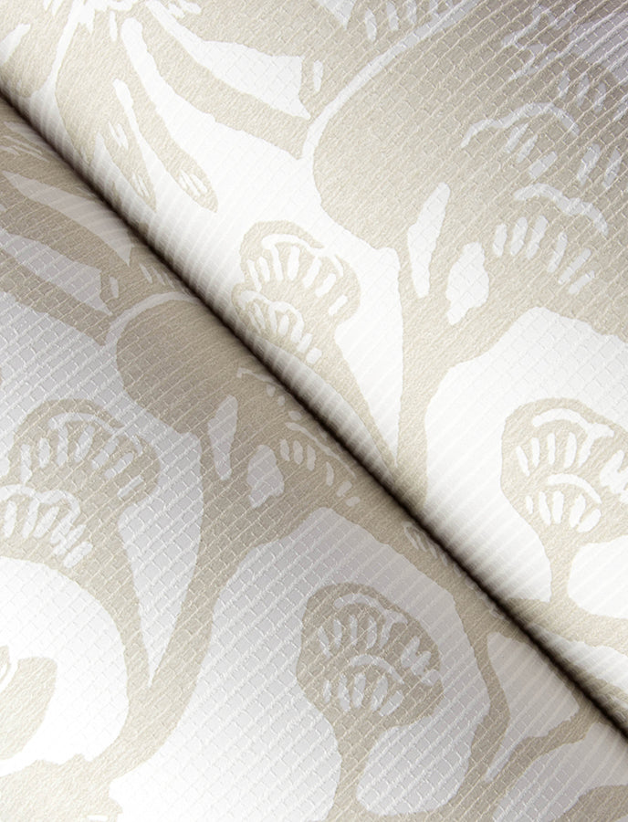 Jacaranda Taupe Tropical Trail Wallpaper - Brewster Wallcovering