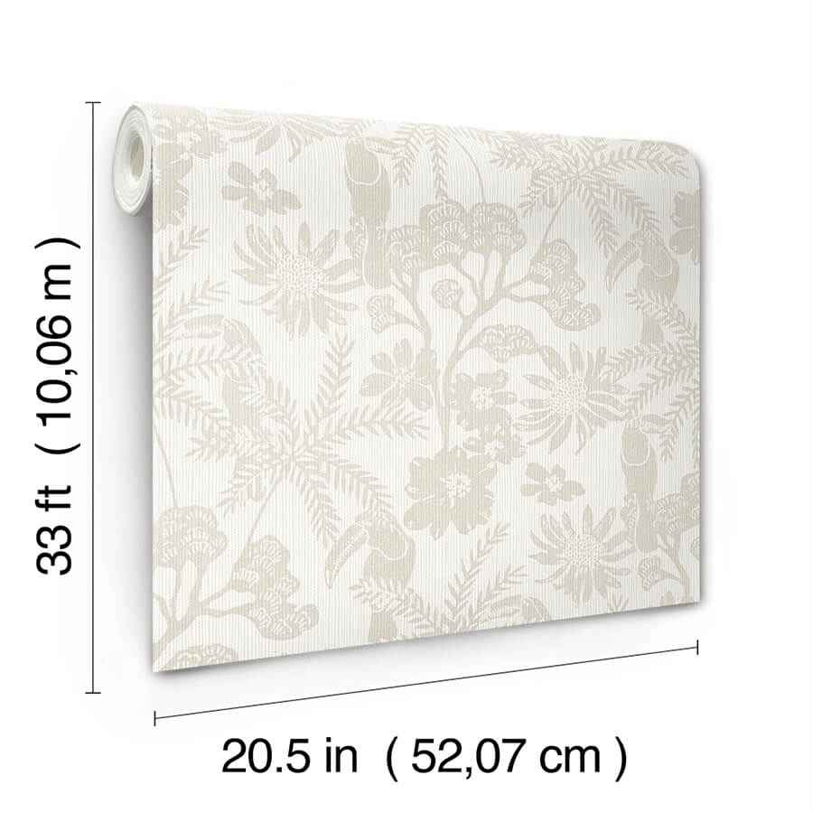 Jacaranda Taupe Tropical Trail Wallpaper - York Wallcoverings - 4146-27246 - York Wallcoverings Wallpaper