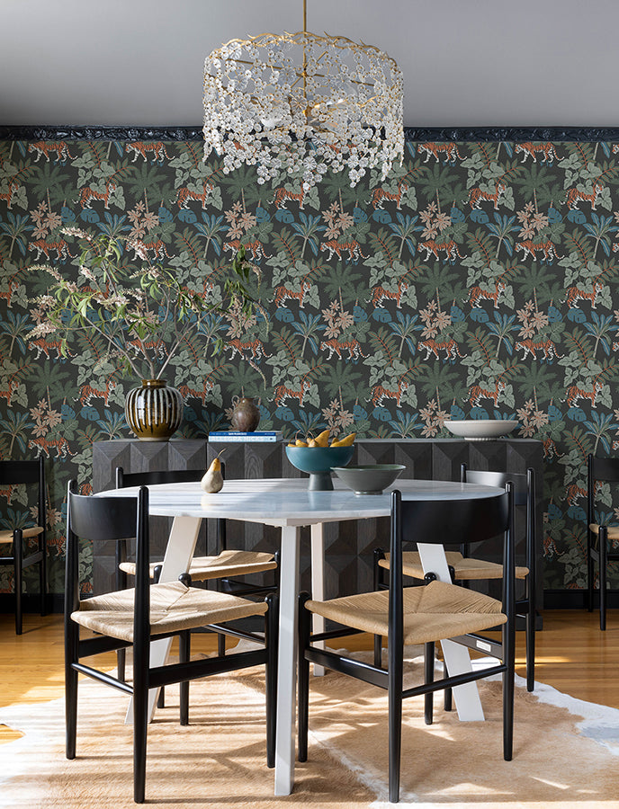 Caspian Grey Jungle Prowl Wallpaper  | Brewster Wallcovering - The WorkRm