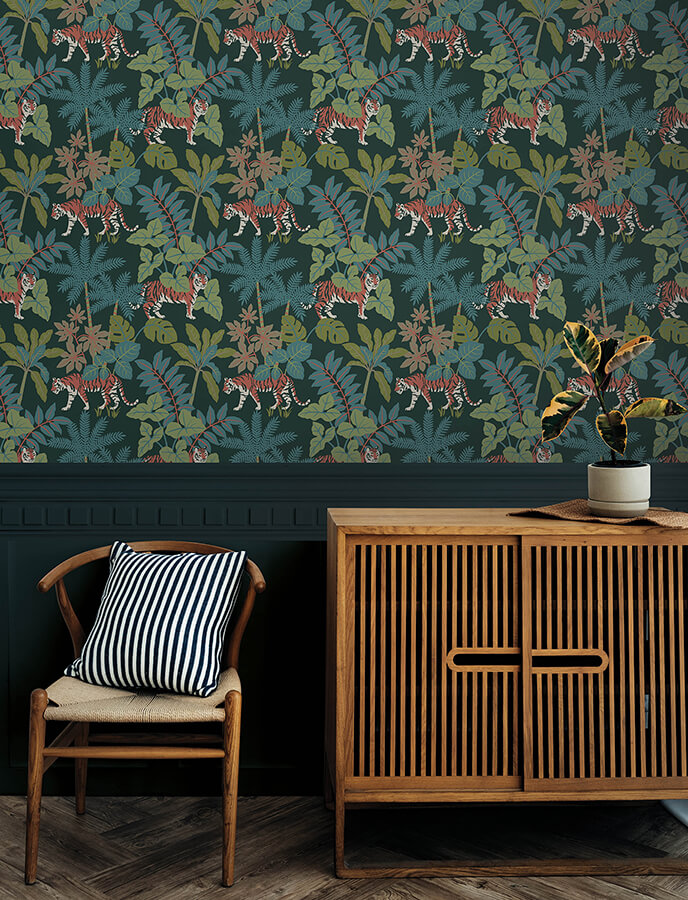 caspian-evergreen-jungle-prowl-wallpaper-york-wallcoverings-4146-27251 - York Wallcoverings Wallpaper