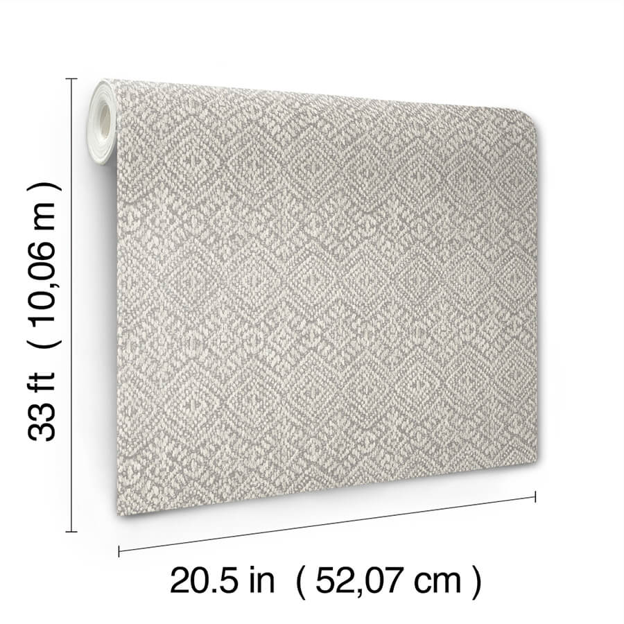 gallivant-grey-woven-geometric-wallpaper-york-wallcoverings-4146-27254 - York Wallcoverings Wallpaper