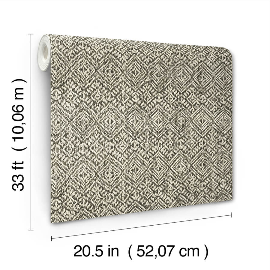 gallivant-black-woven-geometric-wallpaper-york-wallcoverings-4146-27255 - York Wallcoverings Wallpaper