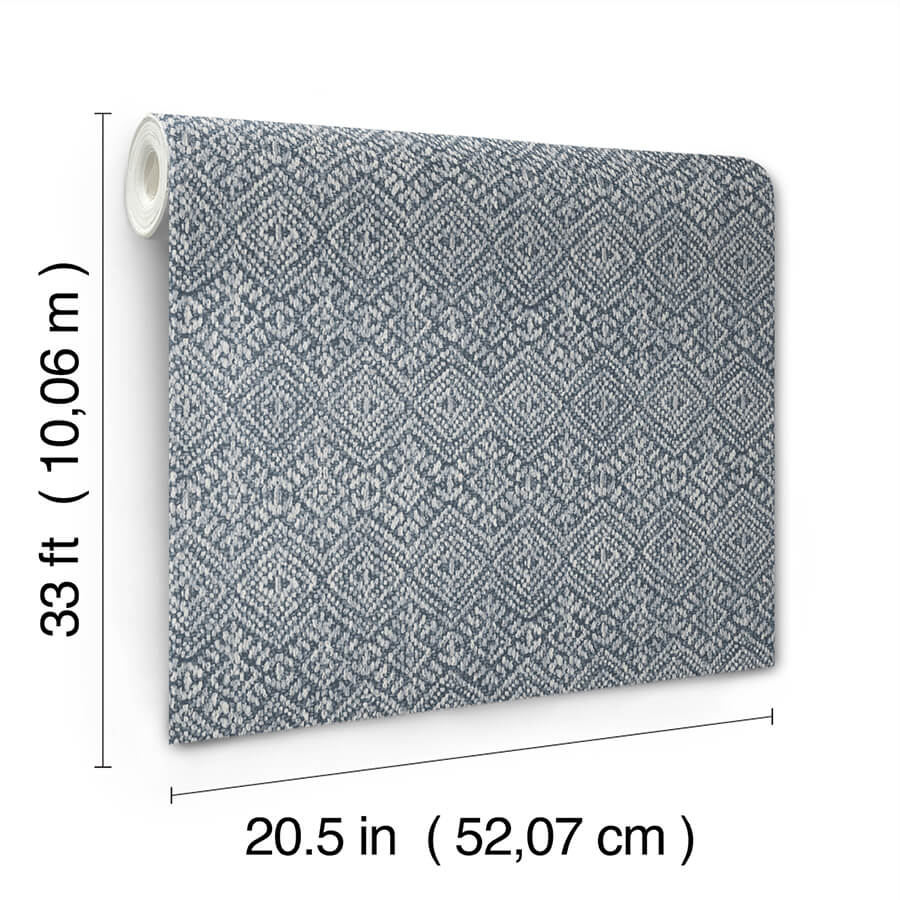 gallivant-indigo-woven-geometric-wallpaper-york-wallcoverings-4146-27257 - York Wallcoverings Wallpaper