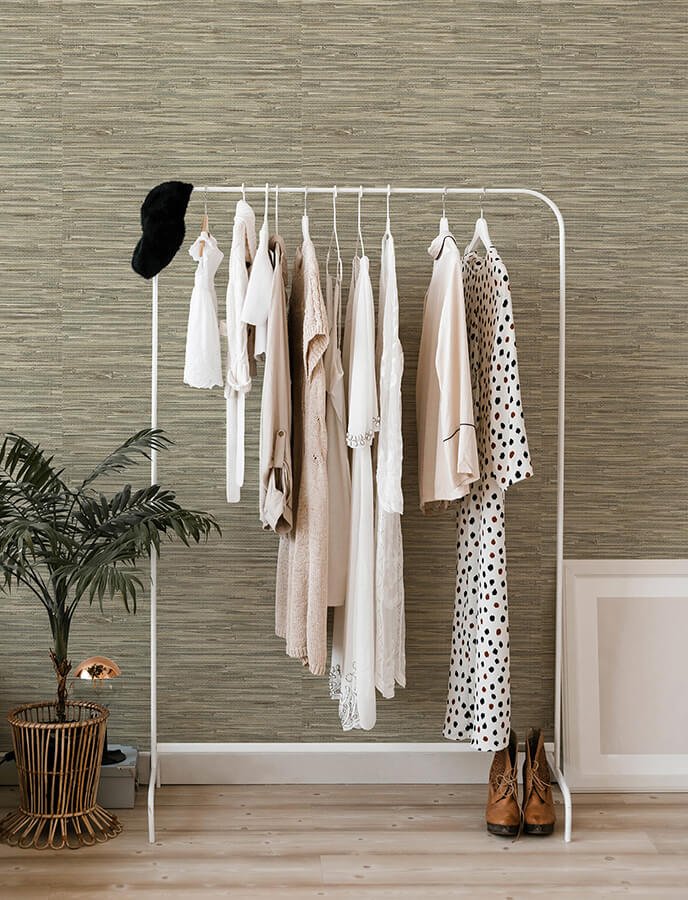exhale-olive-woven-faux-grasscloth-wallpaper-york-wallcoverings-4146-27262 - York Wallcoverings Wallpaper