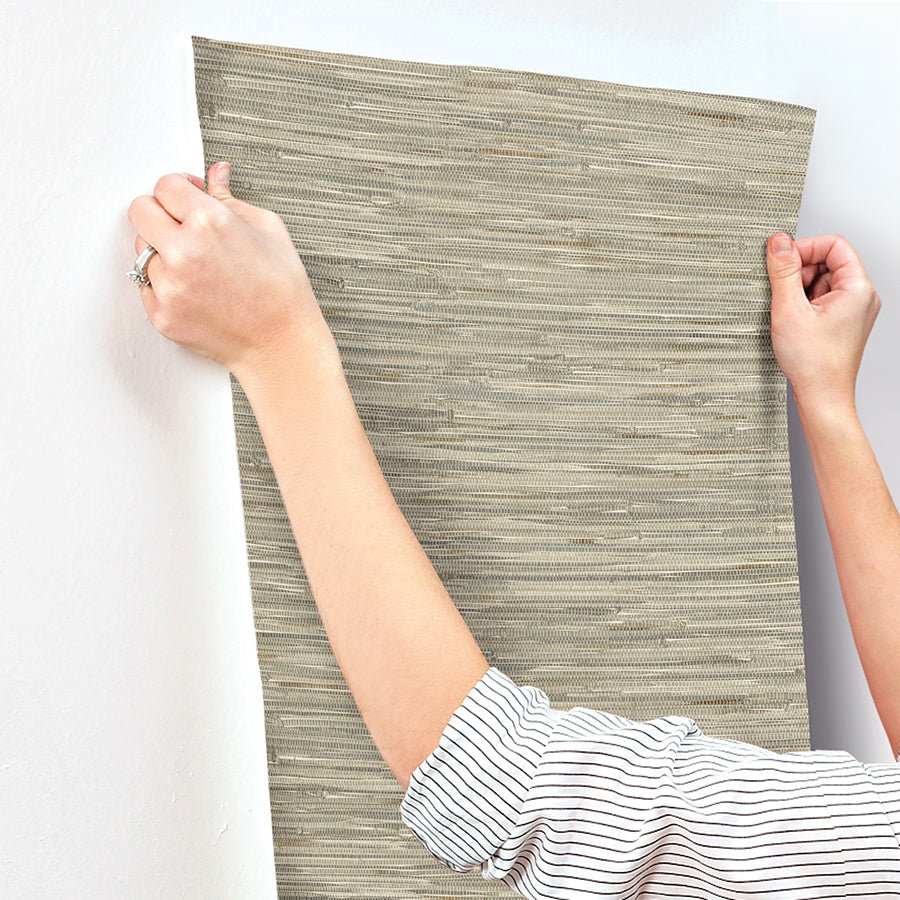 Exhale Olive Woven Faux Grasscloth Wallpaper  | Brewster Wallcovering - The WorkRm