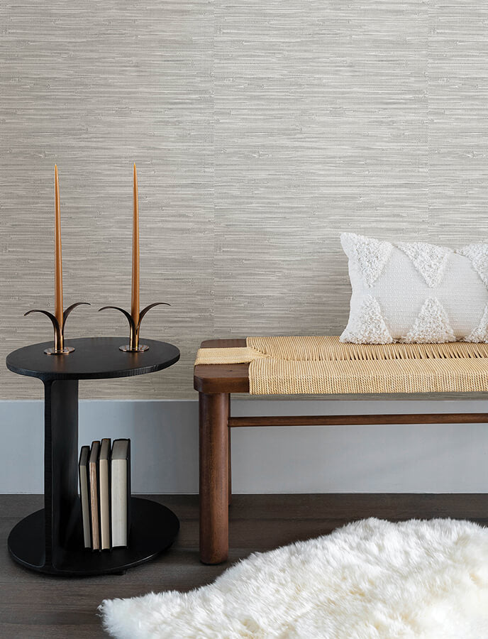 exhale-light-grey-woven-faux-grasscloth-wallpaper-york-wallcoverings-4146-27263 - York Wallcoverings Wallpaper