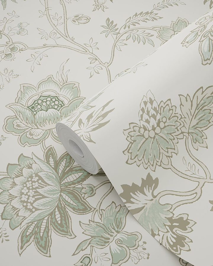 Juliet Neutral Decorative Jacobean Wallpaper - Brewster Wallcovering