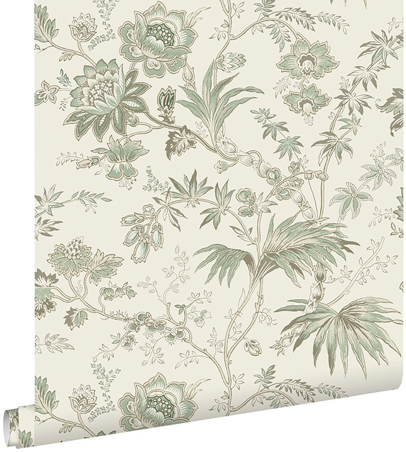 Juliet Neutral Decorative Jacobean Wallpaper - Brewster Wallcovering