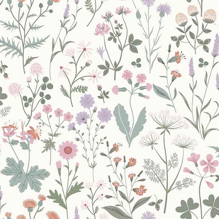 Letitia Purple Summer Meadows Wallpaper - York Wallcoverings - DD139482 - York Wallcoverings Wallpaper