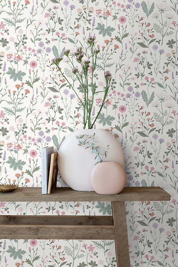 letitia-purple-summer-meadows-wallpaper-york-wallcoverings-dd139482 - York Wallcoverings Wallpaper