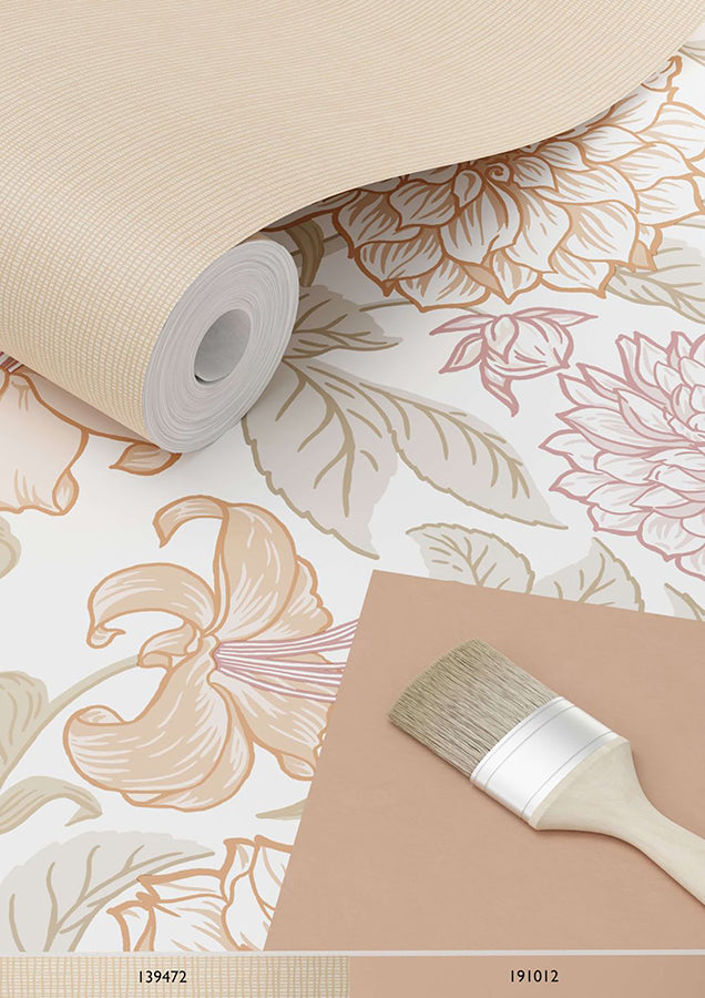 Persephone Pastel Spring Blossoms Wallpaper - Brewster Wallcovering