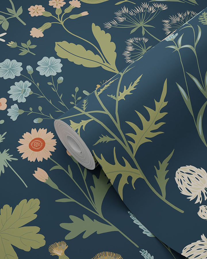 letitia-indigo-summer-meadows-wallpaper-york-wallcoverings-dd139698 - York Wallcoverings Wallpaper