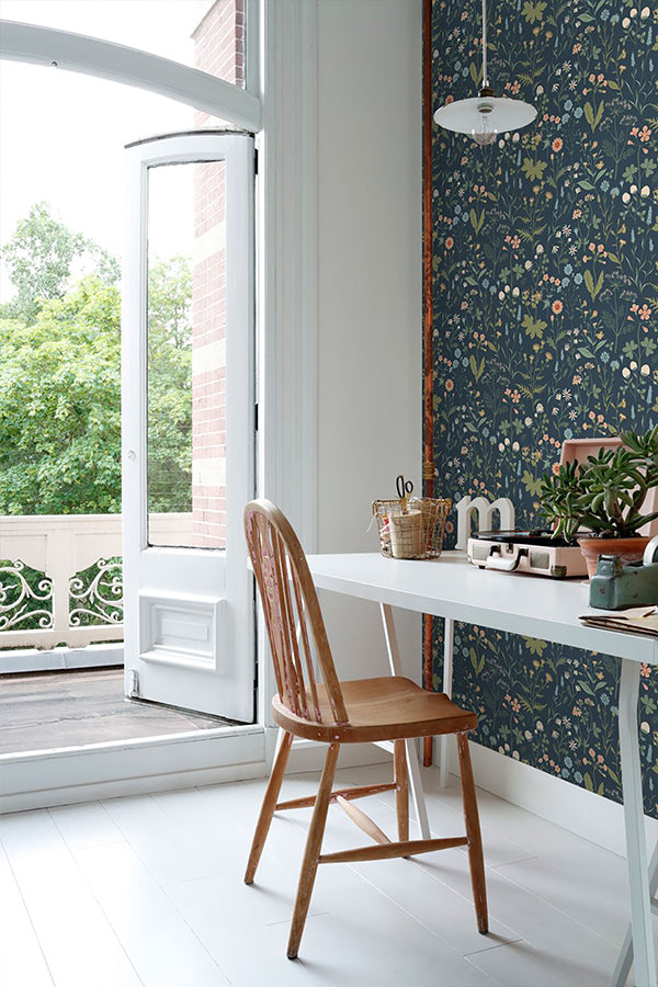 letitia-indigo-summer-meadows-wallpaper-york-wallcoverings-dd139698 - York Wallcoverings Wallpaper