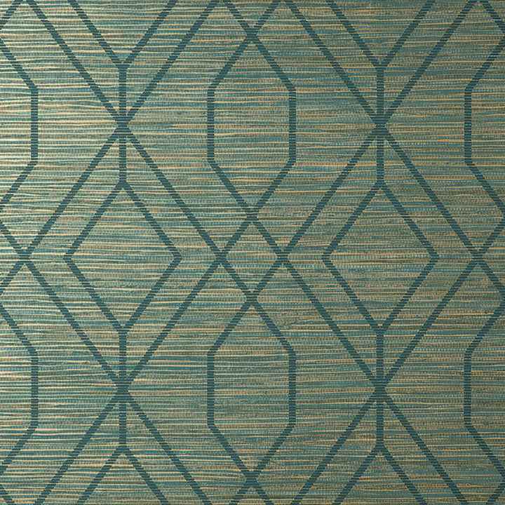 Fusion Teal Trellis Wallpaper - York Wallcoverings - M1773