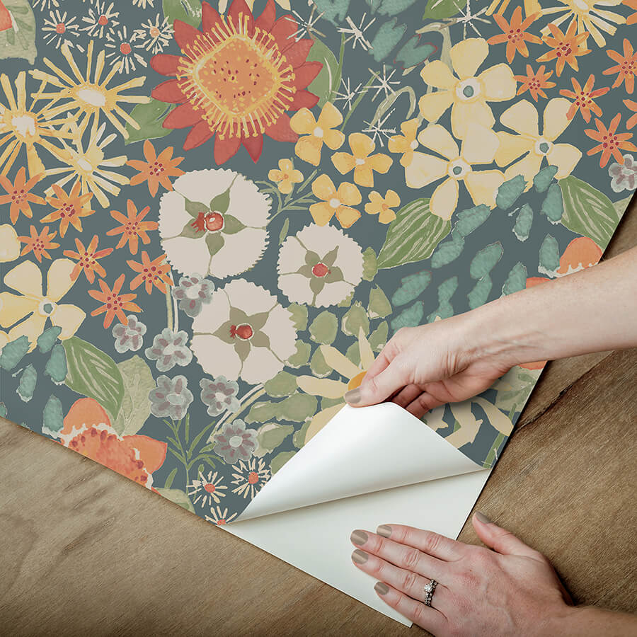 sadie-teal-peel-and-stick-wallpaper-york-wallcoverings-nus6222 - York Wallcoverings Wallpaper