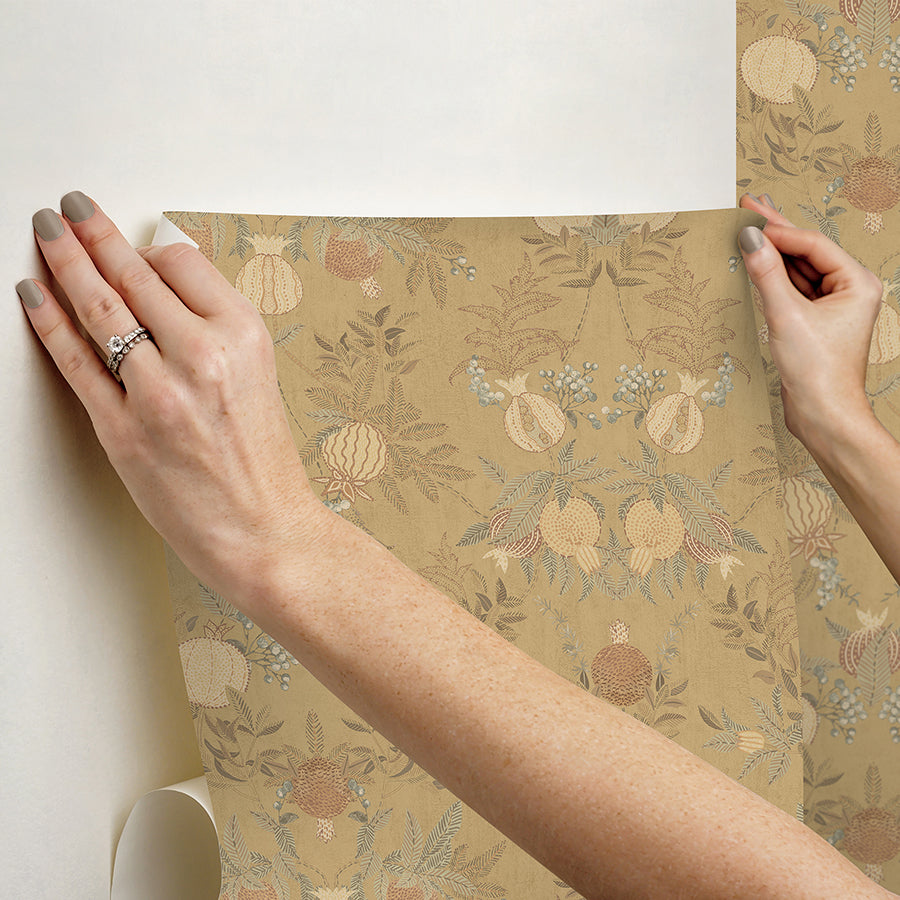 CLJ Melograno Wheat Peel and Stick Wallpaper - Brewster Wallcovering