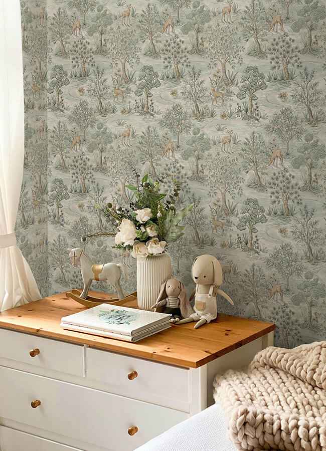 Clj Bramble Wintergreen Peel and Stick Wallpaper - York Wallcoverings - CJS6321 - York Wallcoverings Wallpaper