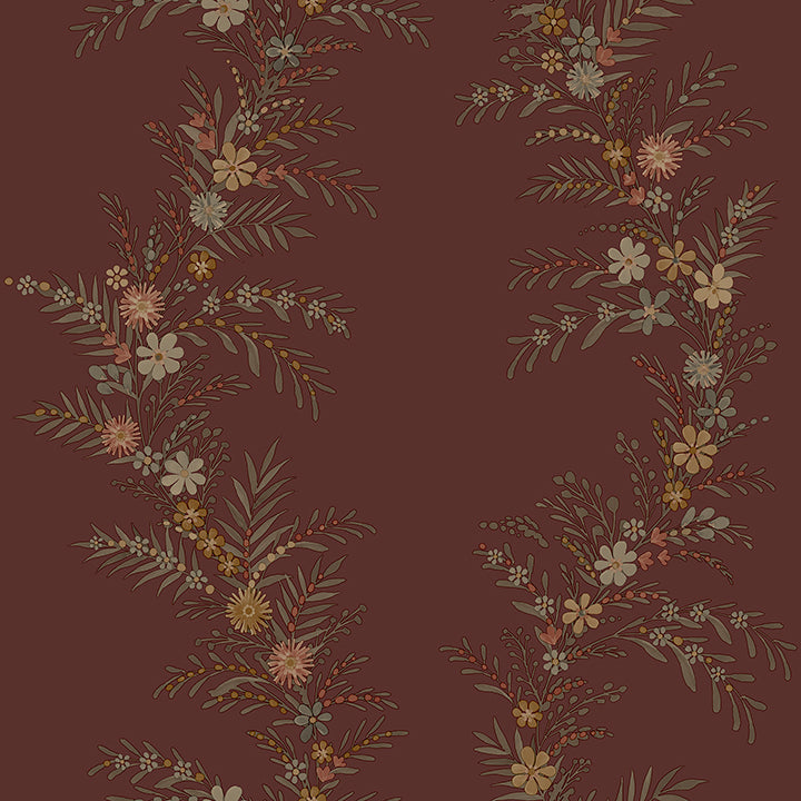 Picture of CLJ Posy Cranberry Peel and Stick Wallpaper