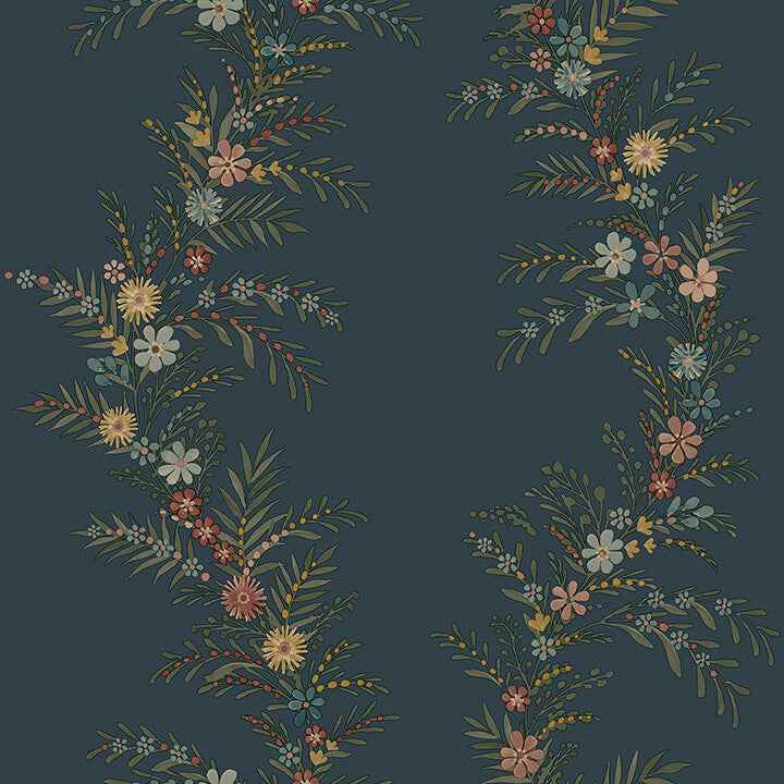 Posy Midnight Peel & Stick Wallpaper - York Wallcoverings - CJS6324