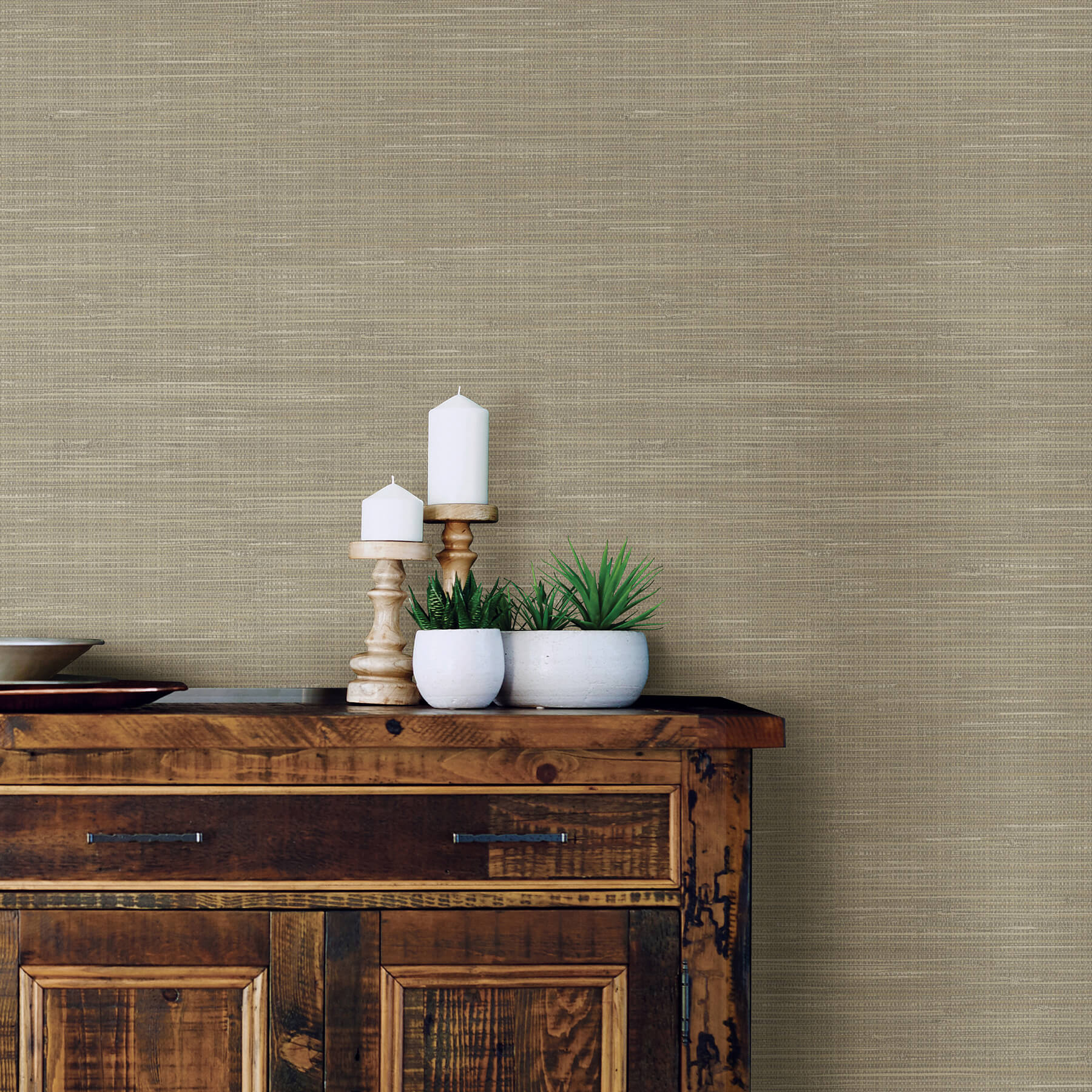 Wheat Grasscloth Peel & Stick Wallpaper - York Wallcoverings - NUS2215 - York Wallcoverings Wallpaper
