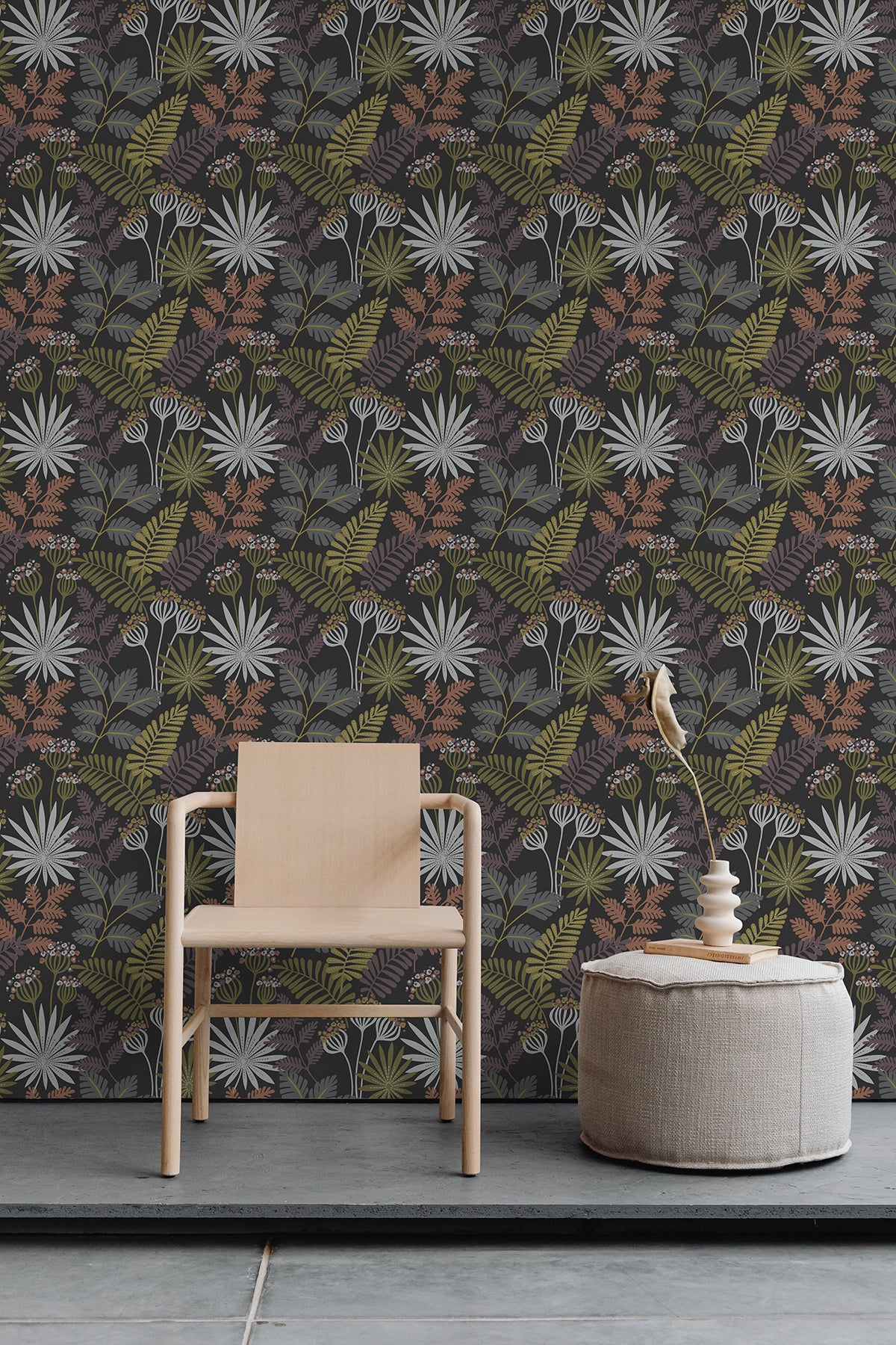 Marajo Black Peel and Stick Wallpaper - Brewster Wallcovering