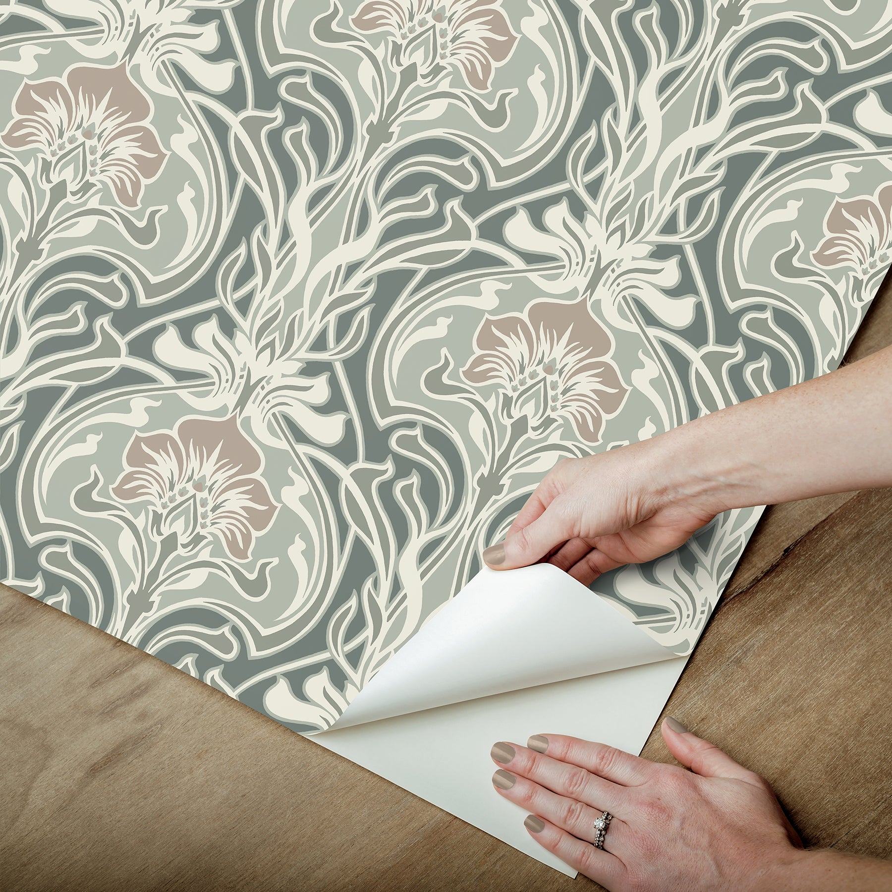 Fallon Brown Peel and Stick Wallpaper - Brewster Wallcovering